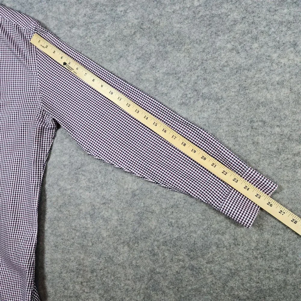 Banana Republic Men's‎ Mini-Check Shirt Size L Grant Fit Non-Iron 100% Cotton